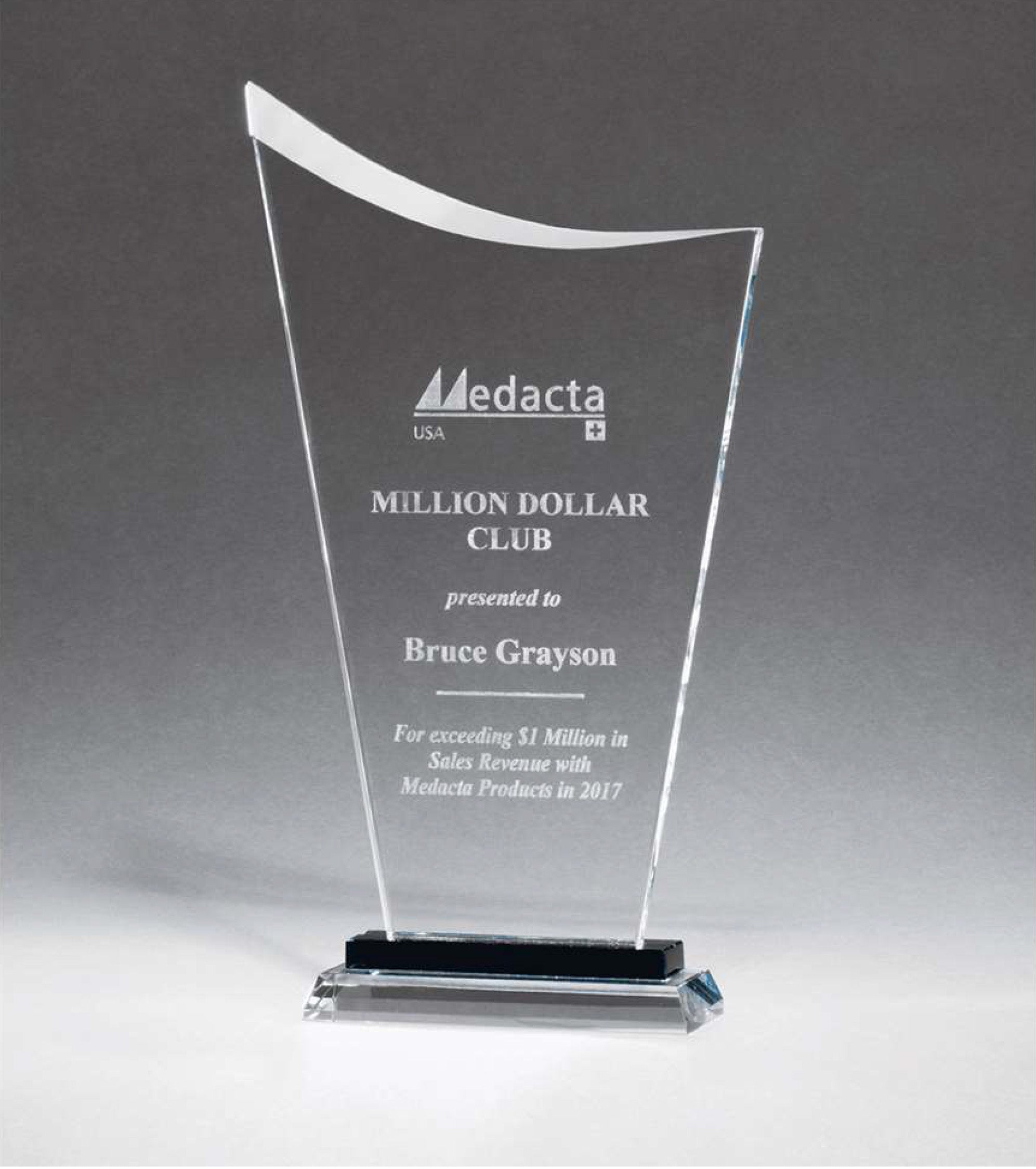 Custom Glass Award with Pedestal Base