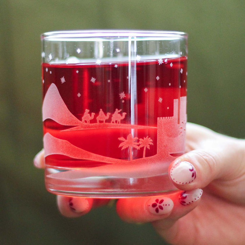 Nativity - Engraved Rocks Glass - Christmas Decor and Christmas Gifts - Weighted Tumbler Glasses - 10.25 oz