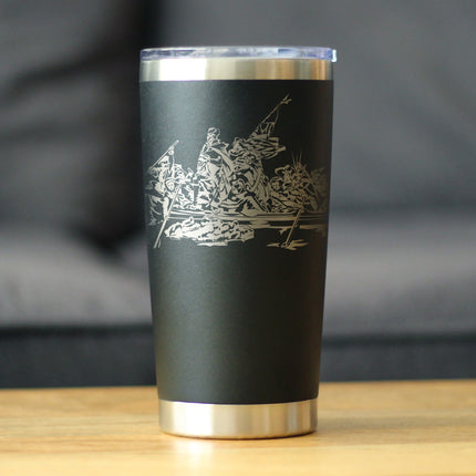 America 250 Washington Crossing the Delaware Insulated Coffee Tumbler with Sliding Lid America250 Official for 250th Anniversary of the USA 20oz Stainless Steel Tumbler
