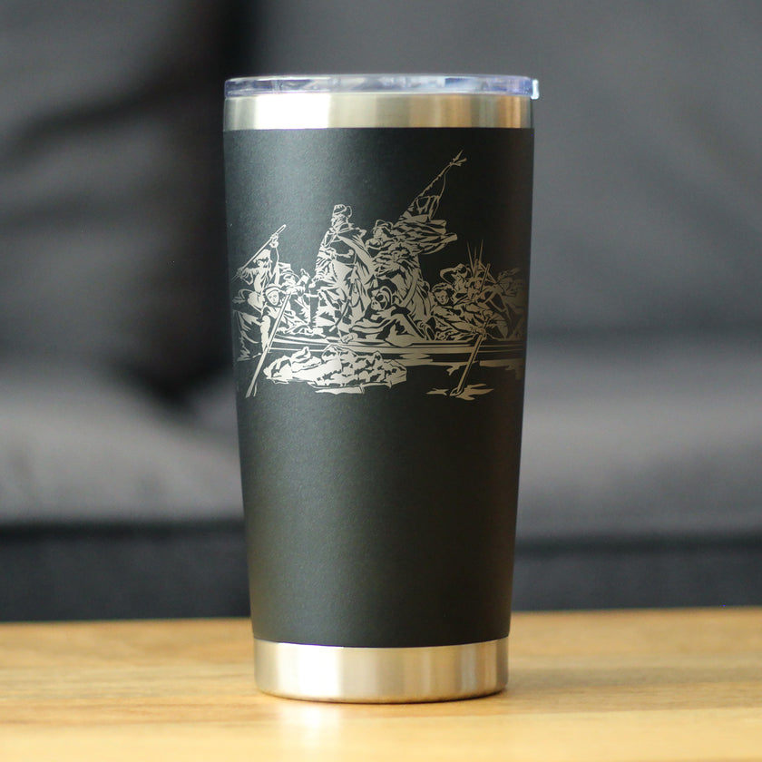 America 250 Washington Crossing the Delaware Insulated Coffee Tumbler with Sliding Lid America250 Official for 250th Anniversary of the USA 20oz Stainless Steel Tumbler