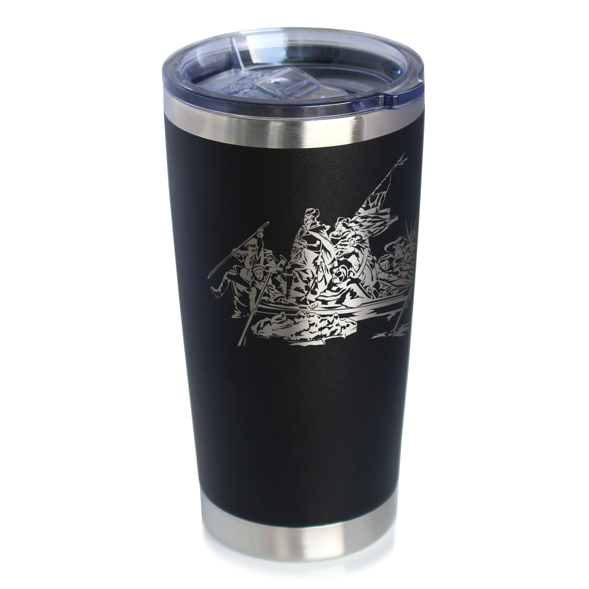 America 250 Washington Crossing the Delaware Insulated Coffee Tumbler with Sliding Lid America250 Official for 250th Anniversary of the USA 20oz Stainless Steel Tumbler