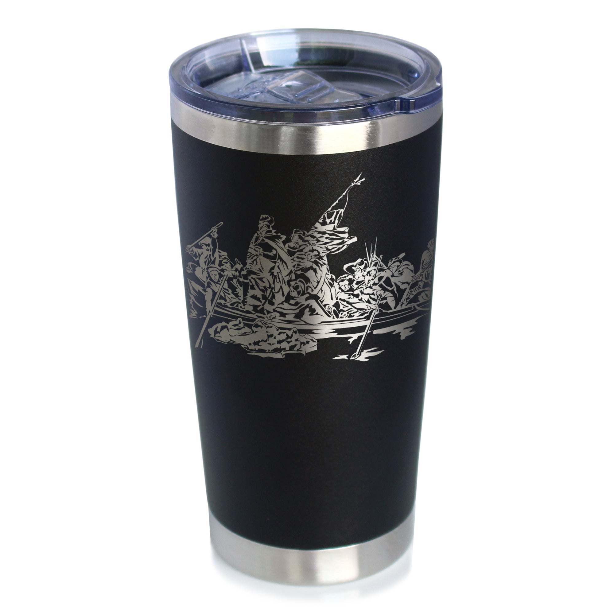 America 250 Washington Crossing the Delaware Insulated Coffee Tumbler with Sliding Lid America250 Official for 250th Anniversary of the USA 20oz Stainless Steel Tumbler