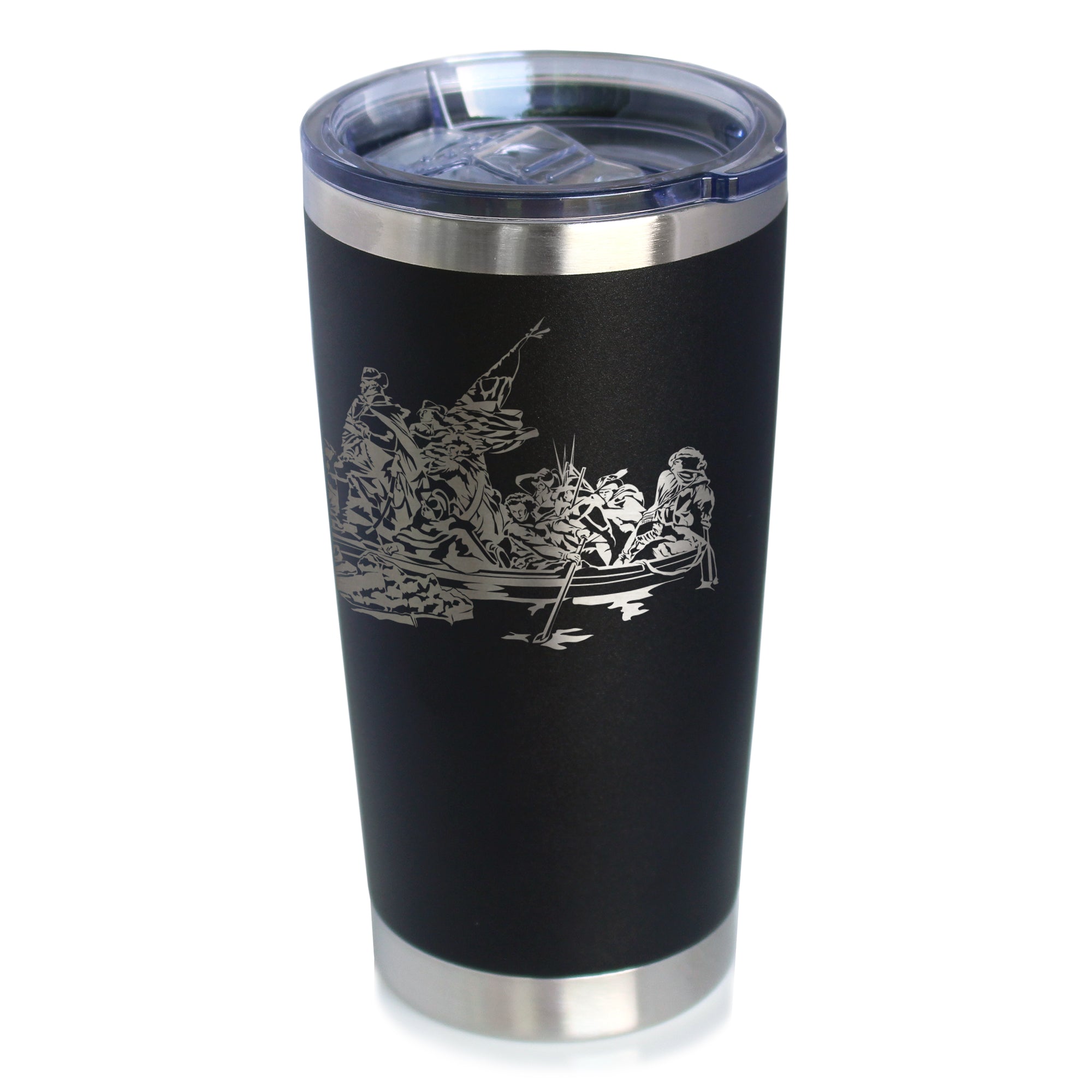 America 250 Washington Crossing the Delaware Insulated Coffee Tumbler with Sliding Lid America250 Official for 250th Anniversary of the USA 20oz Stainless Steel Tumbler