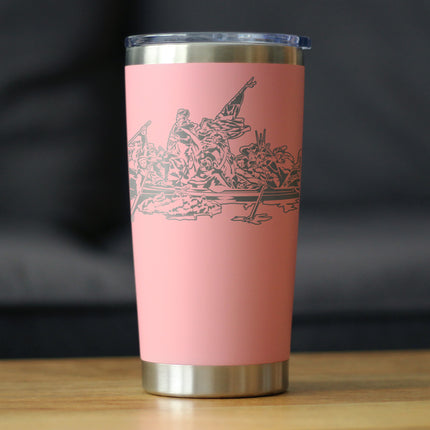 America 250 Washington Crossing the Delaware Insulated Coffee Tumbler with Sliding Lid America250 Official for 250th Anniversary of the USA 20oz Stainless Steel Tumbler