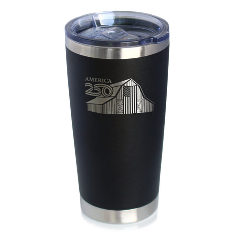 America 250 Homestead Barn Insulated Coffee Tumbler with Sliding Lid America250 Official for 250th Anniversary of the USA 20oz Stainless Steel Tumbler