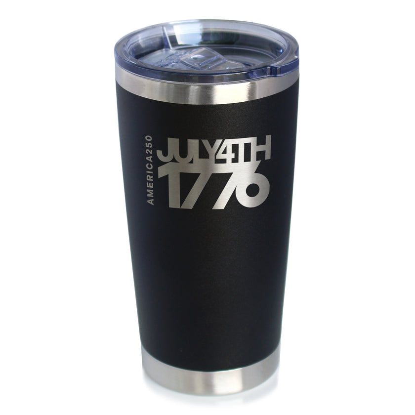 America 250 July 4 1776 Insulated Coffee Tumbler with Sliding Lid America250 Official for 250th Anniversary of the USA 20oz Stainless Steel Tumbler