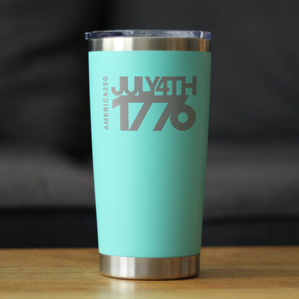America 250 July 4 1776 Insulated Coffee Tumbler with Sliding Lid America250 Official for 250th Anniversary of the USA 20oz Stainless Steel Tumbler