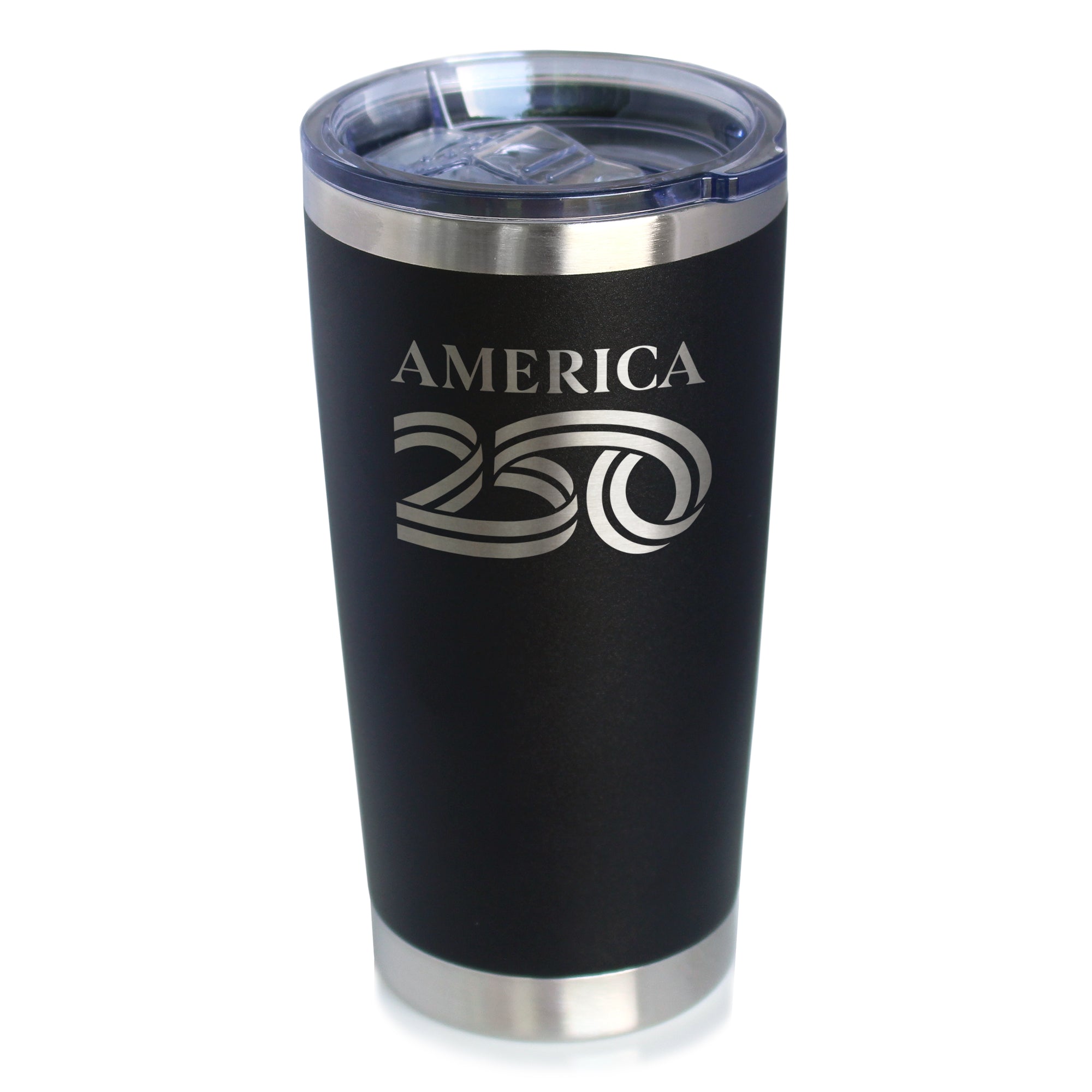 America 250 Logo Insulated Coffee Tumbler with Sliding Lid America250 Official for 250th Anniversary of the USA 20oz Stainless Steel Tumbler