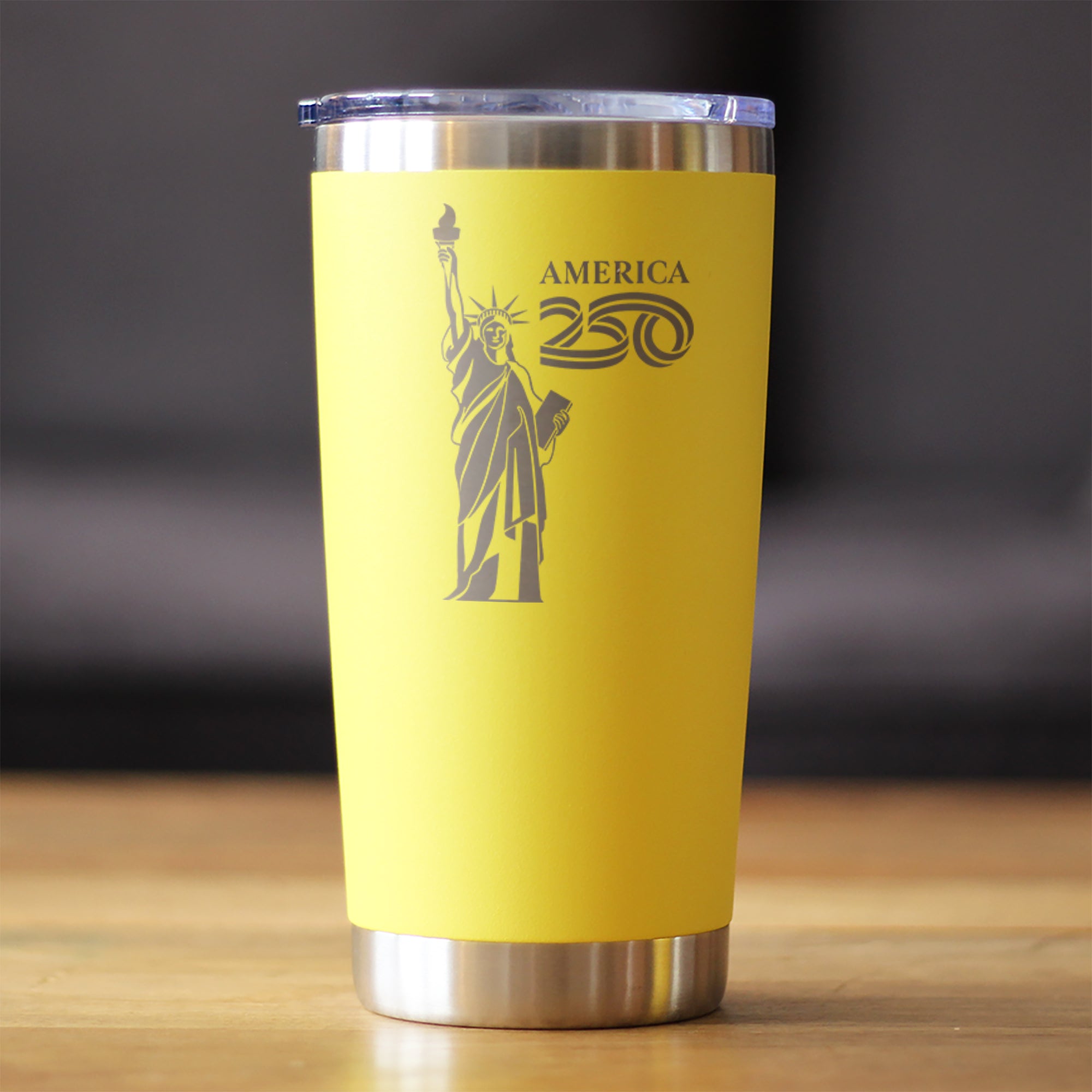 America 250 Statue of Liberty Insulated Coffee Tumbler with Sliding Lid America250 Official for 250th Anniversary of the USA 20oz Stainless Steel Tumbler