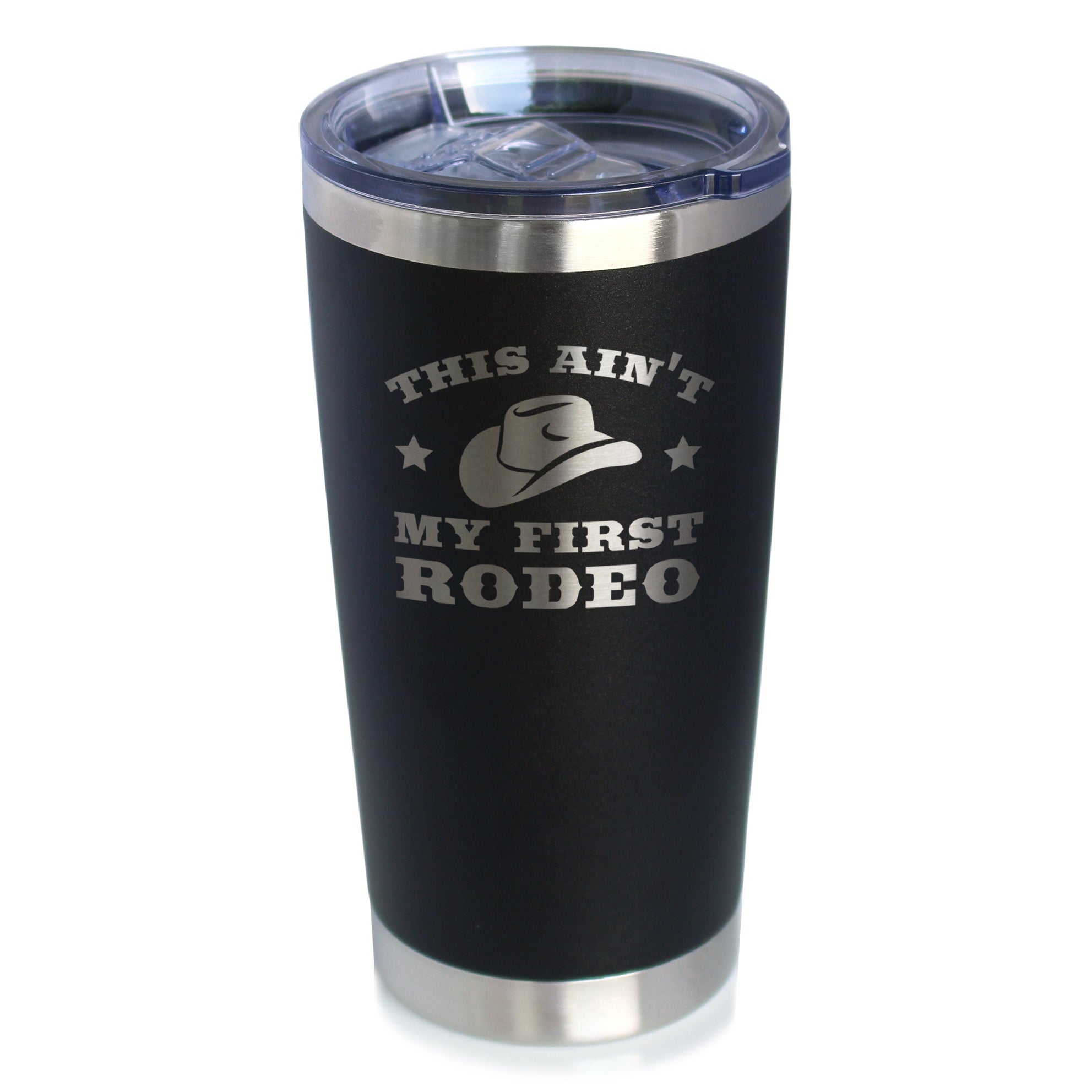 Ain't My First Rodeo - Insulated Coffee Tumbler Cup with Sliding Lid - Stainless Steel Insulated Mug - Horse Themed Coffee Gifts