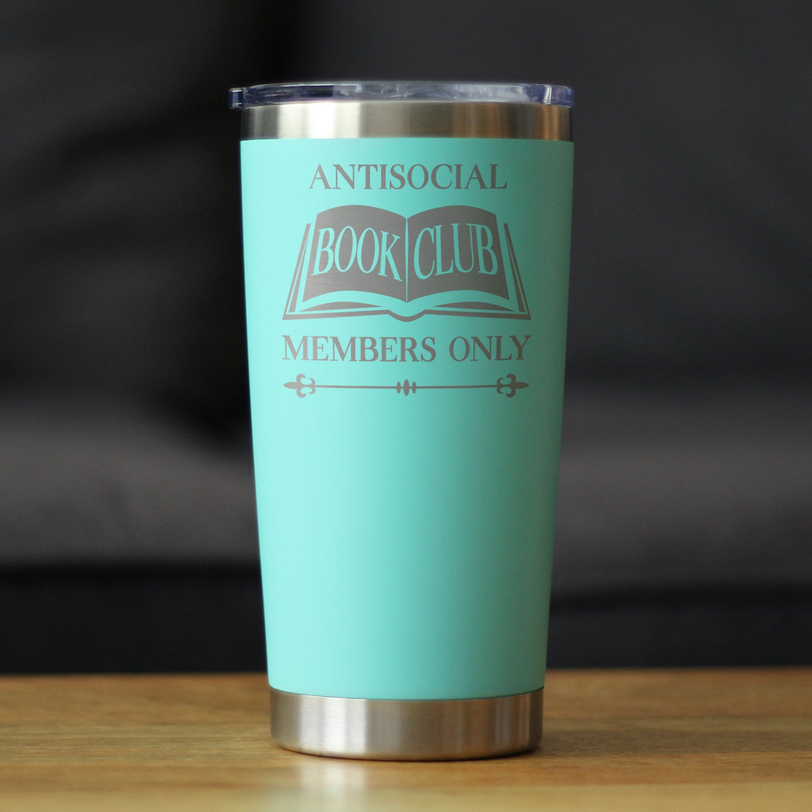 Antisocial Book Club Insulated Coffee Tumbler with Sliding Lid Gifts for Exclusive Book Clubs 20oz Stainless Steel Tumbler
