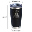 Happy 15th Anniversary Gifts Insulated Coffee Tumbler with Sliding Lid 15 Year Anniversary Art Deco Party Decor 20oz Stainless Steel Tumbler
