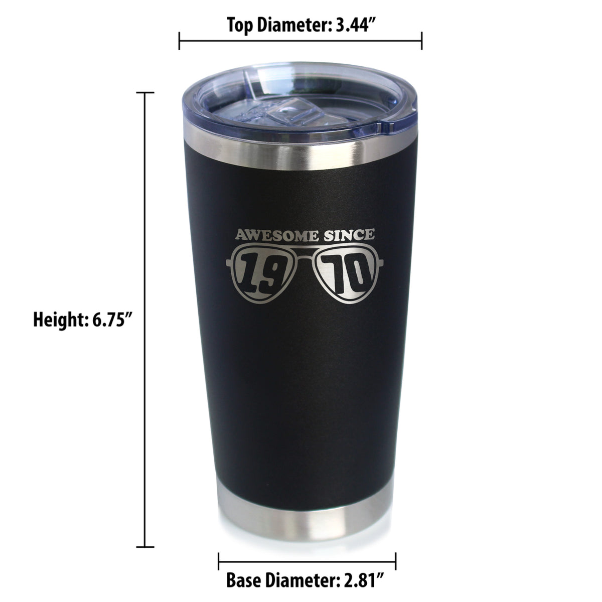 Awesome Since 1970 Insulated Coffee Tumbler with Sliding Lid 55th Birthday Gift Ideas 20oz Stainless Steel Tumbler