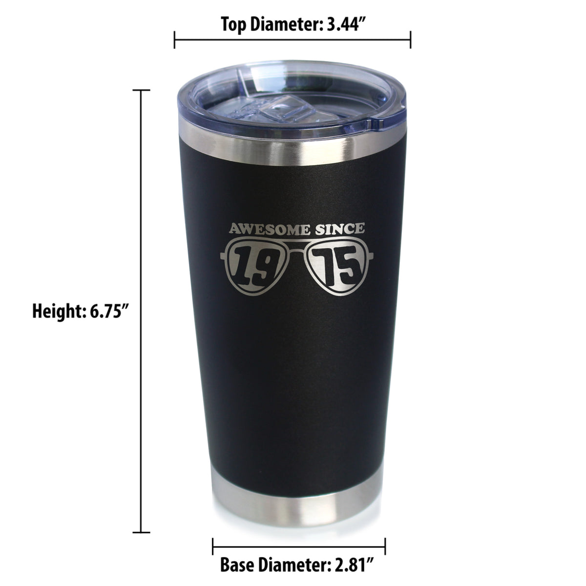 Awesome Since 1975 Insulated Coffee Tumbler with Sliding Lid 50th Birthday Gift Ideas 20oz Stainless Steel Tumbler