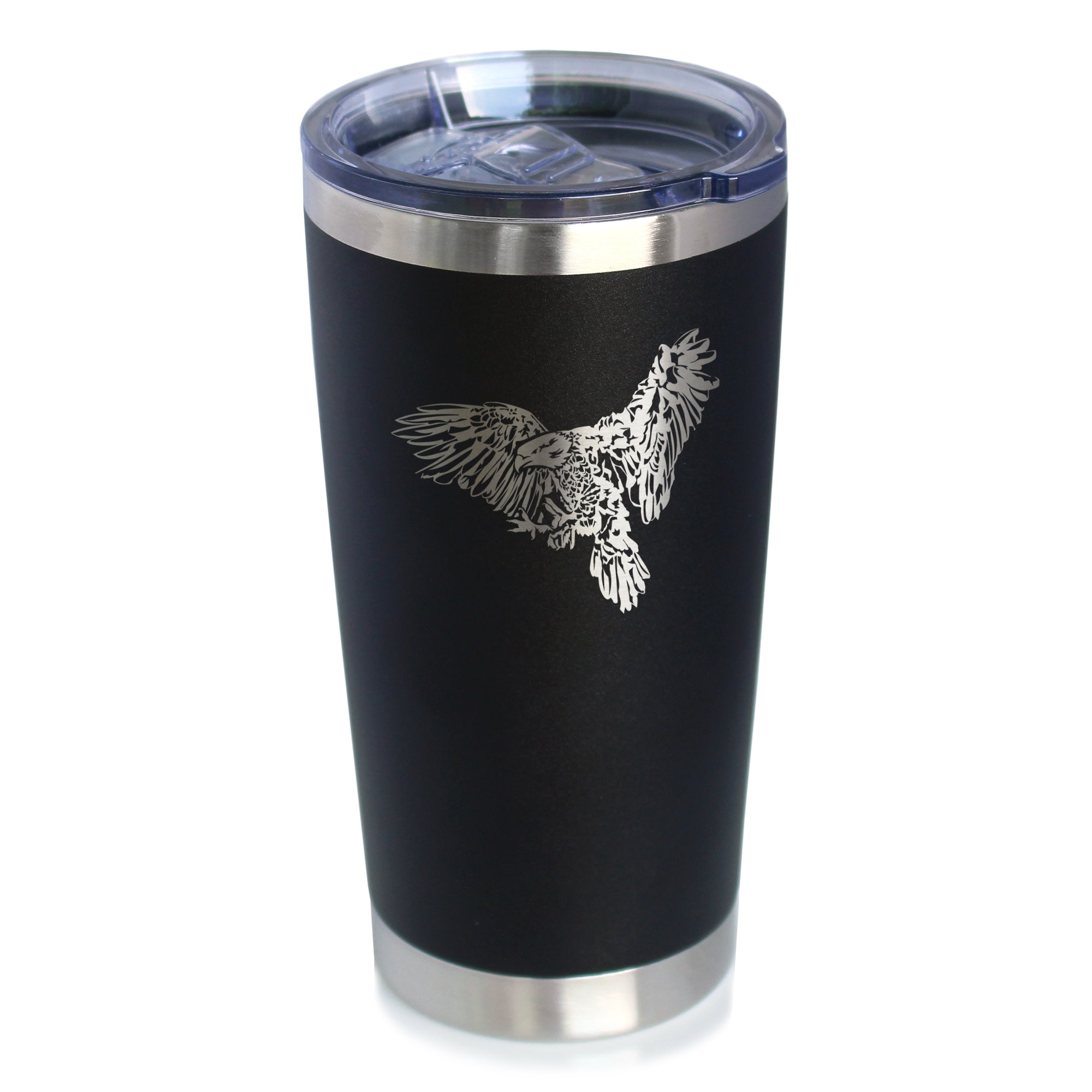 Bald Eagle Insulated Coffee Tumbler with Sliding Lid Patriotic American Decorations and Gifts 20oz Stainless Steel Tumbler