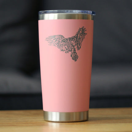 Bald Eagle Insulated Coffee Tumbler with Sliding Lid Patriotic American Decorations and Gifts 20oz Stainless Steel Tumbler