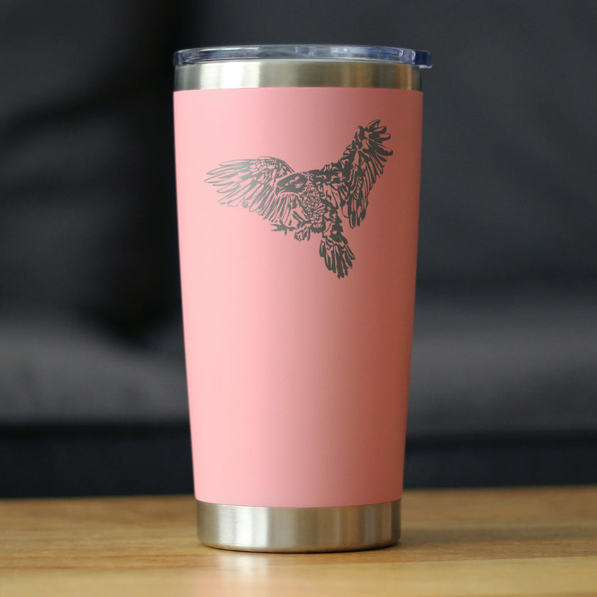 Bald Eagle Insulated Coffee Tumbler with Sliding Lid Patriotic American Decorations and Gifts 20oz Stainless Steel Tumbler