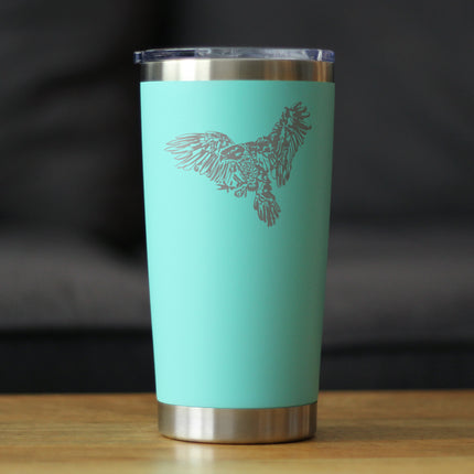 Bald Eagle Insulated Coffee Tumbler with Sliding Lid Patriotic American Decorations and Gifts 20oz Stainless Steel Tumbler