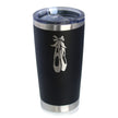 Ballet Shoes - Insulated Coffee Tumbler Cup with Sliding Lid - Stainless Steel Insulated Mug - Ballerina and Dance Teacher Gifts