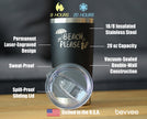 Beach Please - Insulated Coffee Tumbler Cup with Sliding Lid - Stainless Steel Travel Mug - Fun Beach Themed Gifts