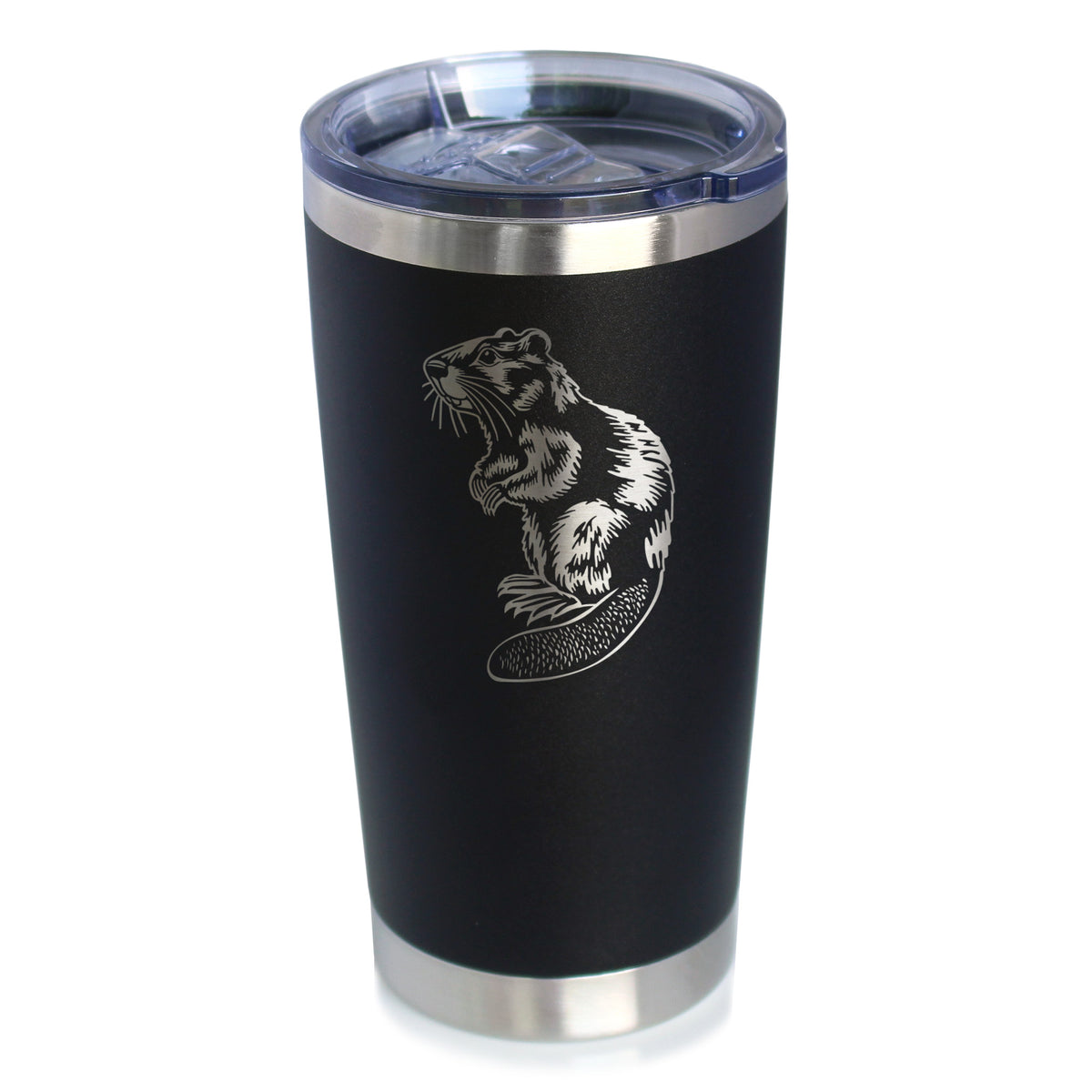 Beaver - Insulated Coffee Tumbler with Sliding Lid - Beaver Gifts and Rustic Cabin Home Decor - 20oz Stainless Steel Tumbler