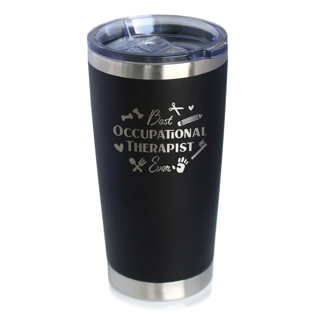 Best Occupational Therapist - Insulated Coffee Tumbler Cup with Sliding Lid - Stainless Steel Insulated Mug - Occupational Therapy Gifts