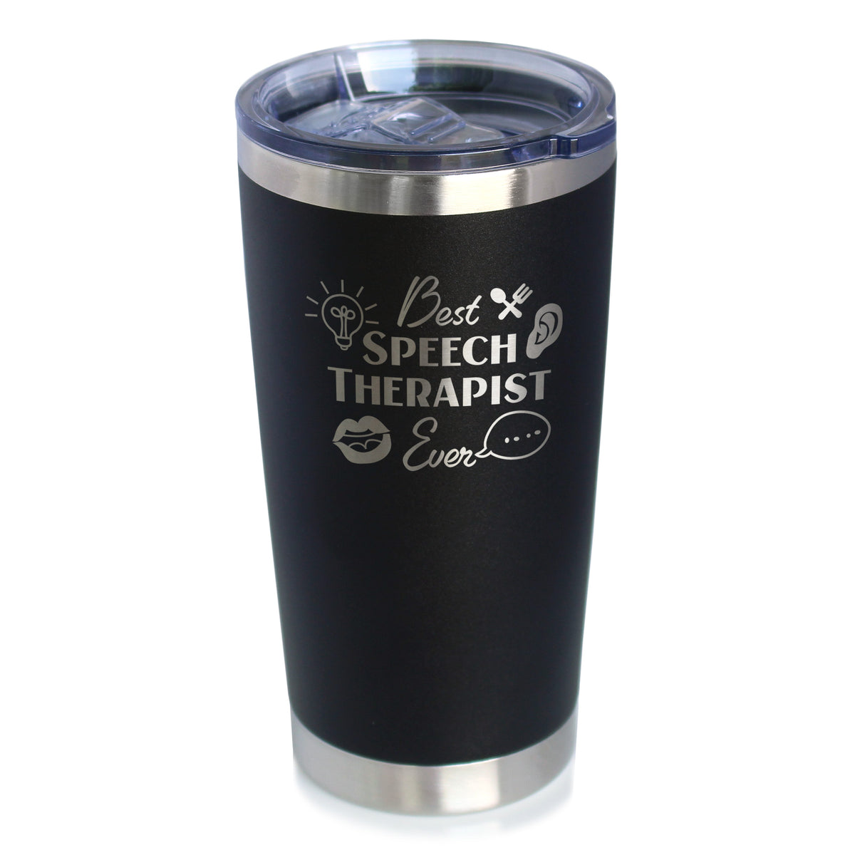 Best Speech Therapist - Insulated Coffee Tumbler Cup with Sliding Lid - Stainless Steel Insulated Mug - Speech Pathologist Gifts