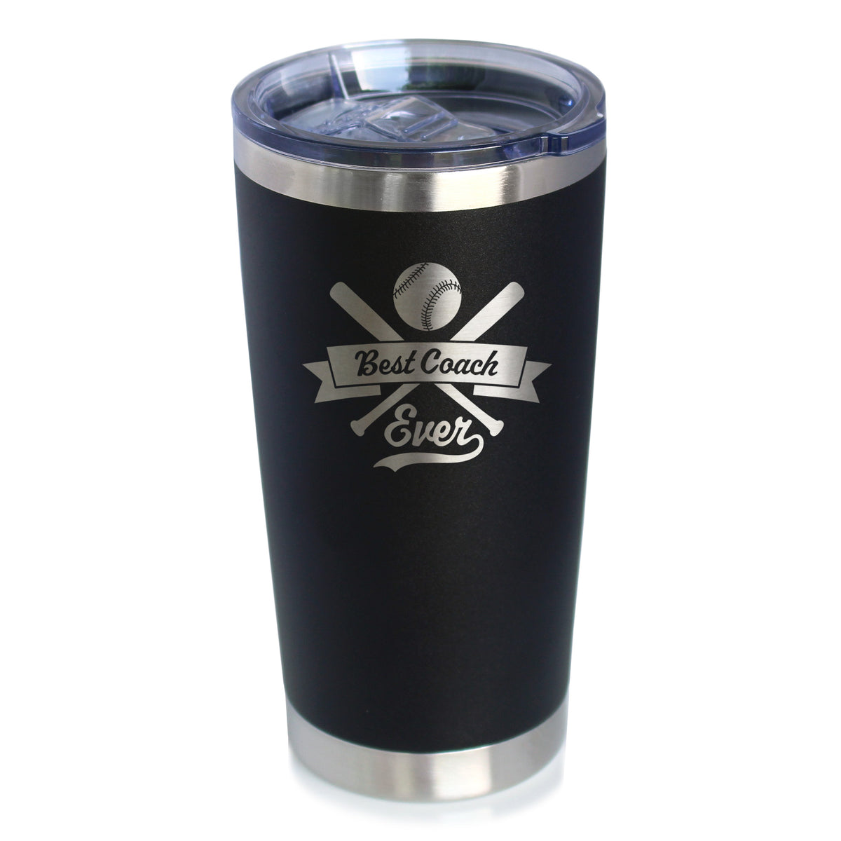 Baseball Gifts for Coaches Insulated Coffee Tumbler with Sliding Lid Best Coach Ever 20oz Stainless Steel Tumbler