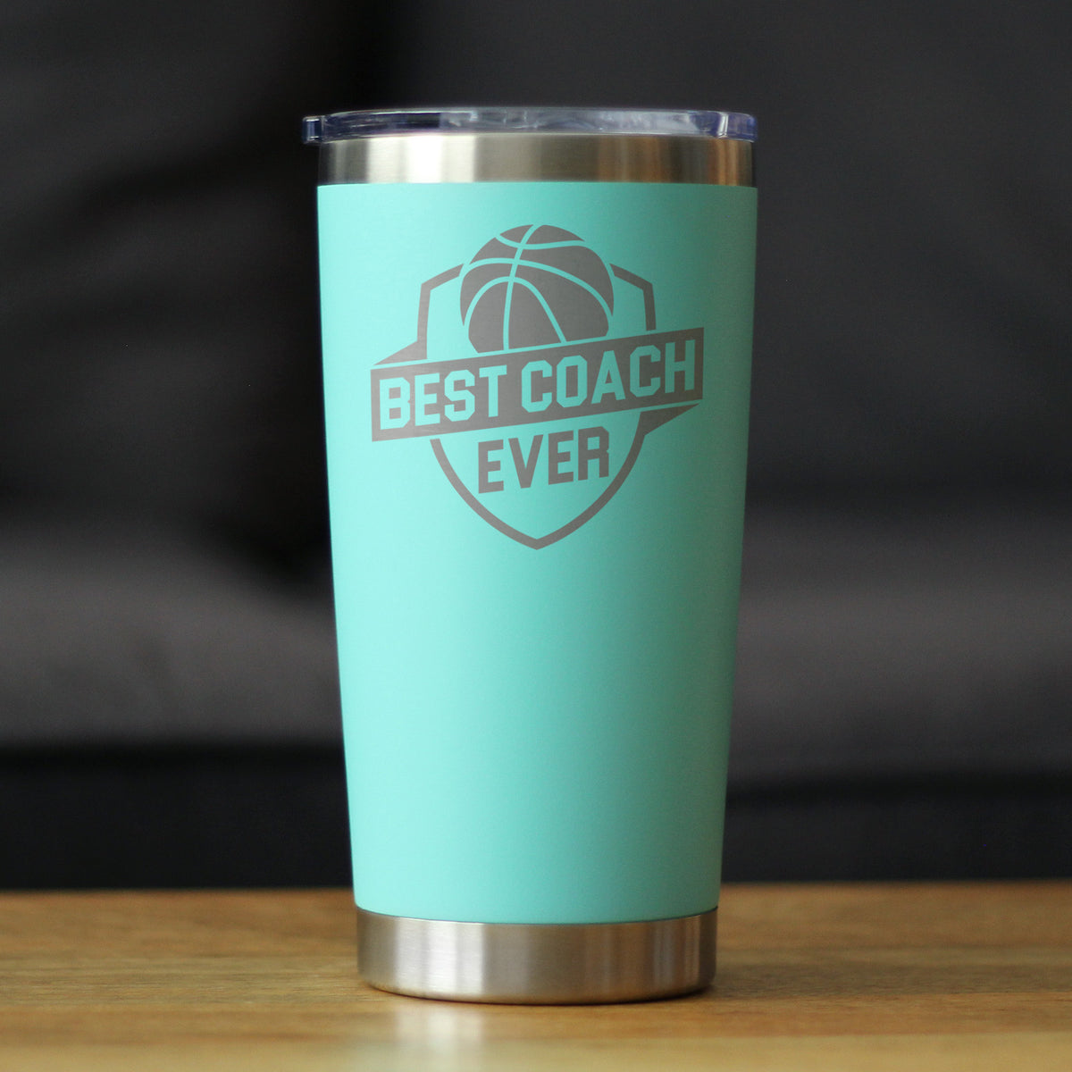 Basketball Coach Gifts for Coaches Insulated Coffee Tumbler with Sliding Lid Best Coach Ever 20oz Stainless Steel Tumbler