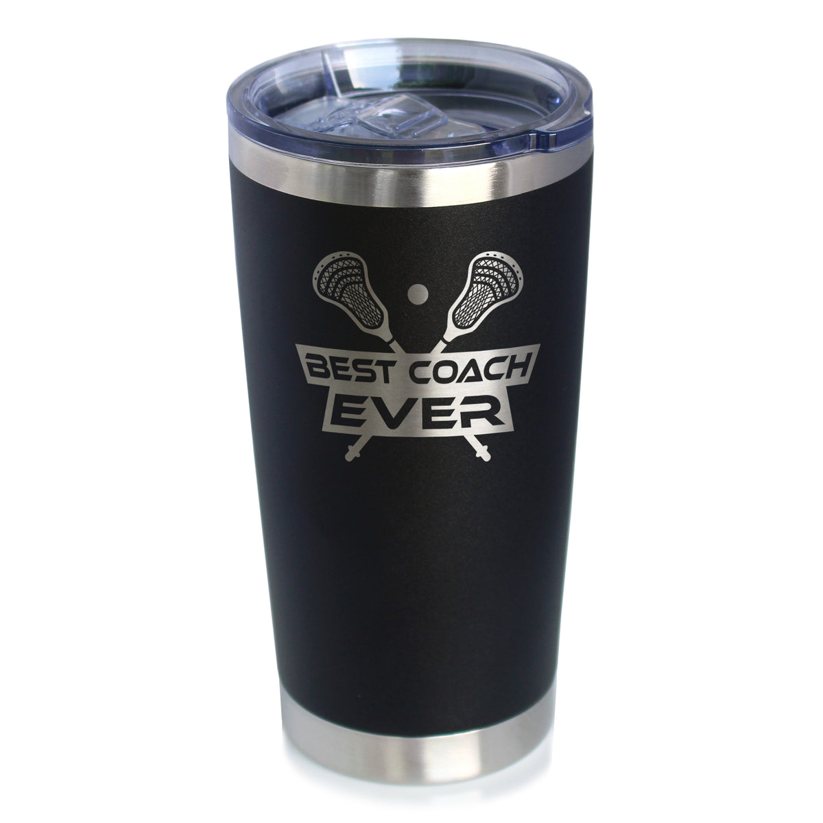 Lacrosse Coach Gifts for Coaches Insulated Coffee Tumbler with Sliding Lid Best Coach Ever 20oz Stainless Steel Tumbler