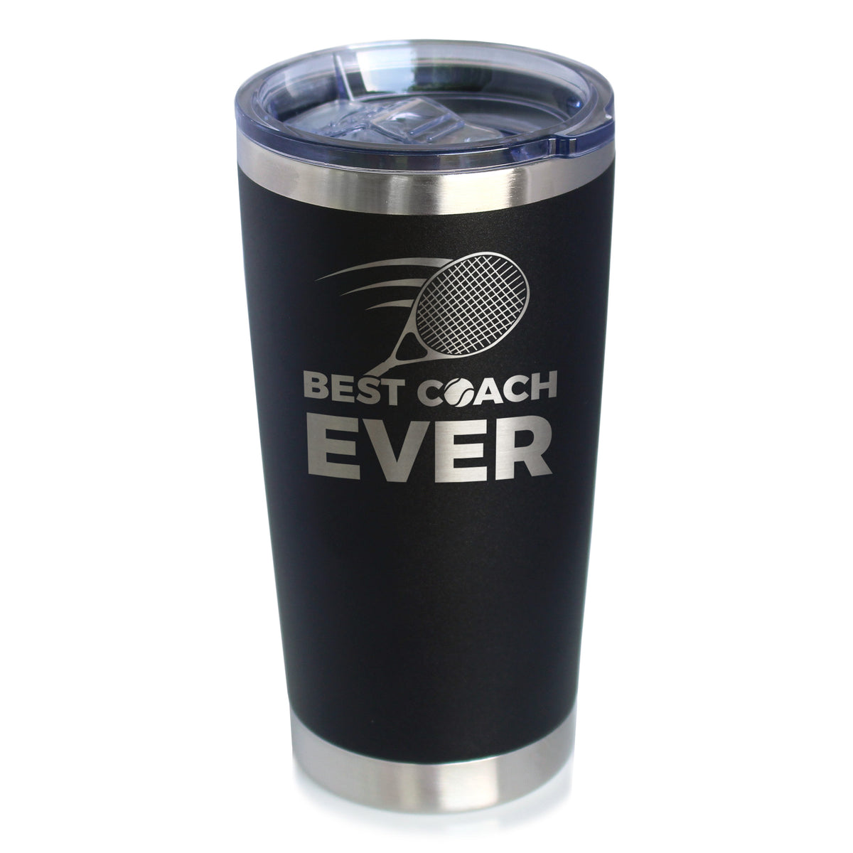 Tennis Coach Gifts for Coaches Insulated Coffee Tumbler with Sliding Lid Best Coach Ever 20oz Stainless Steel Tumbler