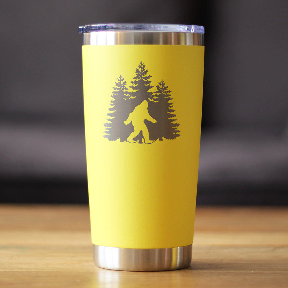 Bigfoot - Insulated Coffee Tumbler Cup with Sliding Lid - Stainless Steel Insulated Mug - Funny Bigfoot Gifts for Sasquatch Enthusiasts