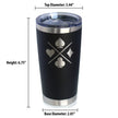Card Suits Insulated Coffee Tumbler with Sliding Lid High Quality Gifts for Card Players 20oz Stainless Steel Tumbler