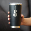 Cello - Insulated Coffee Tumbler Cup with Sliding Lid - Stainless Steel Insulated Mug - Orchestra Gifts for Cellists