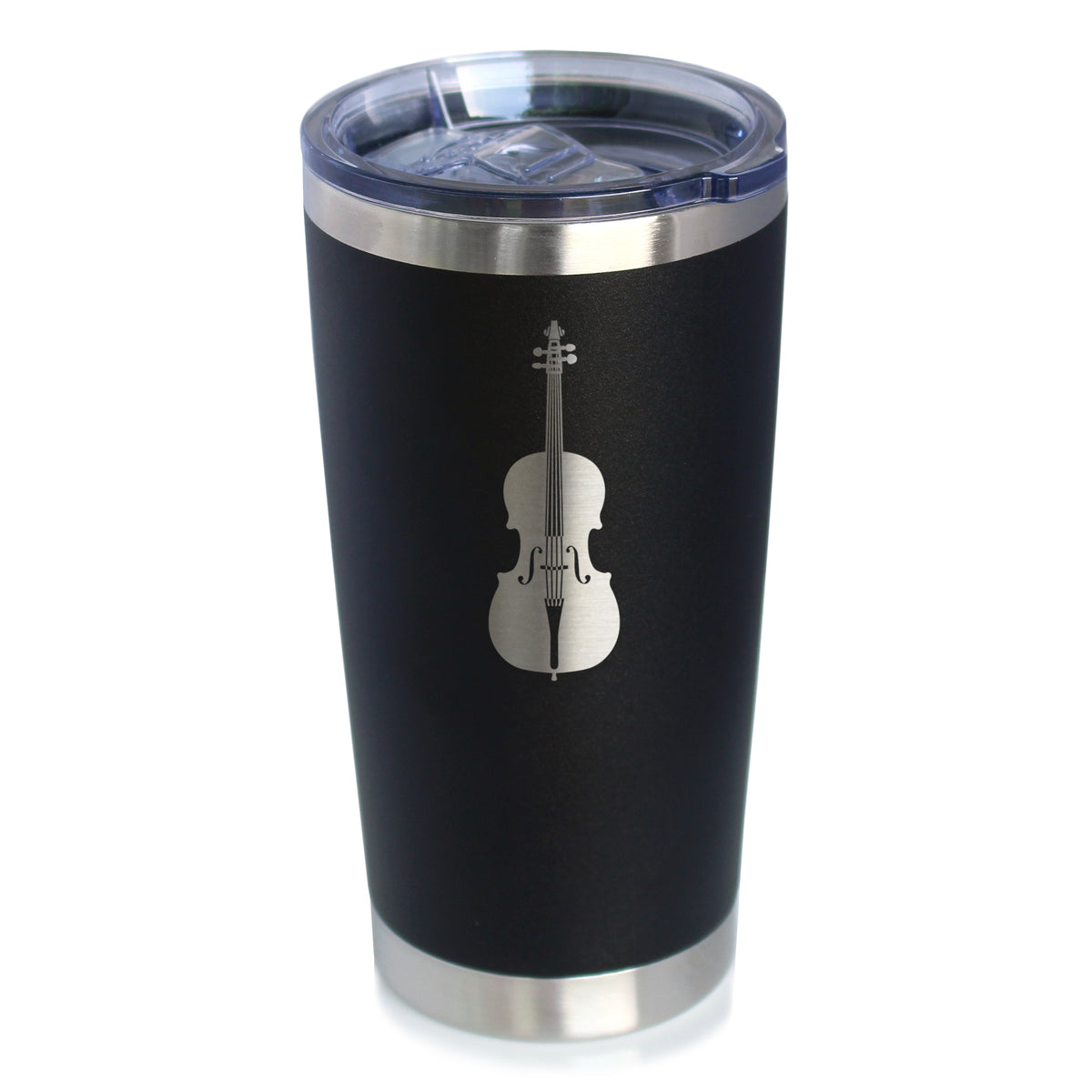 Cello - Insulated Coffee Tumbler Cup with Sliding Lid - Stainless Steel Insulated Mug - Orchestra Gifts for Cellists