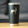 Deer Silhouette - Insulated Coffee Tumbler Cup with Sliding Lid - Stainless Steel Travel Mug - Rustic Outdoors Gifts and Decor for Women and Men