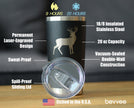 Deer Silhouette - Insulated Coffee Tumbler Cup with Sliding Lid - Stainless Steel Travel Mug - Rustic Outdoors Gifts and Decor for Women and Men