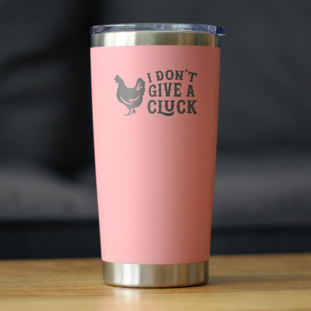 Don&#39;t Give A Cluck - Insulated Coffee Tumbler Cup with Sliding Lid - Stainless Steel Insulated Mug - Funny Chicken Gift for Women and Men