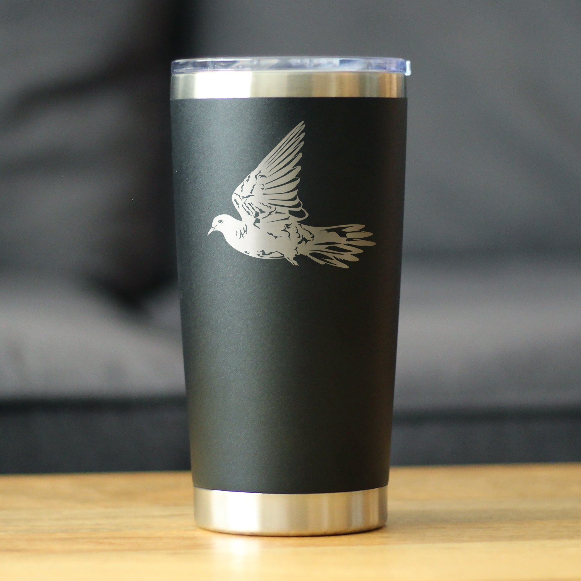 Dove Insulated Coffee Tumbler with Sliding Lid Birds Decor, Accessories and Bird Themed Gifts for Bird Lovers 20oz Stainless Steel Tumbler