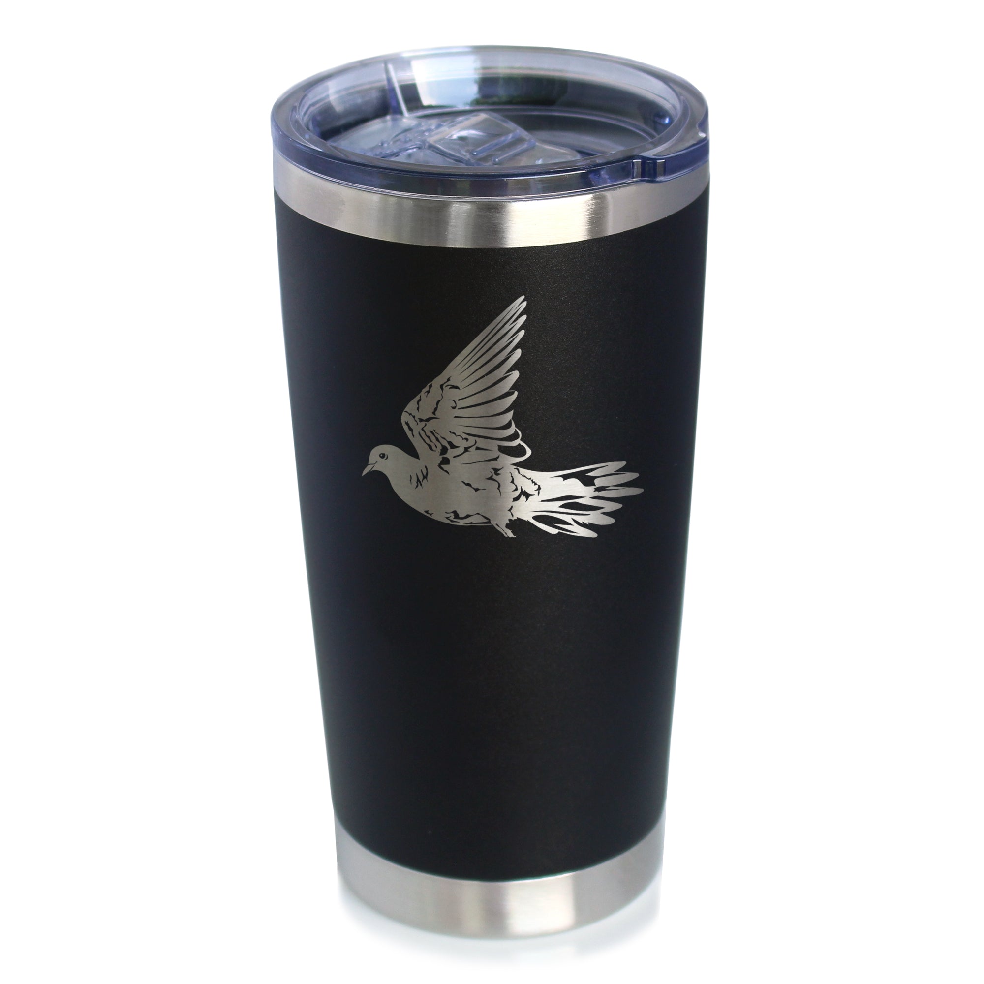 Dove Insulated Coffee Tumbler with Sliding Lid Birds Decor, Accessories and Bird Themed Gifts for Bird Lovers 20oz Stainless Steel Tumbler