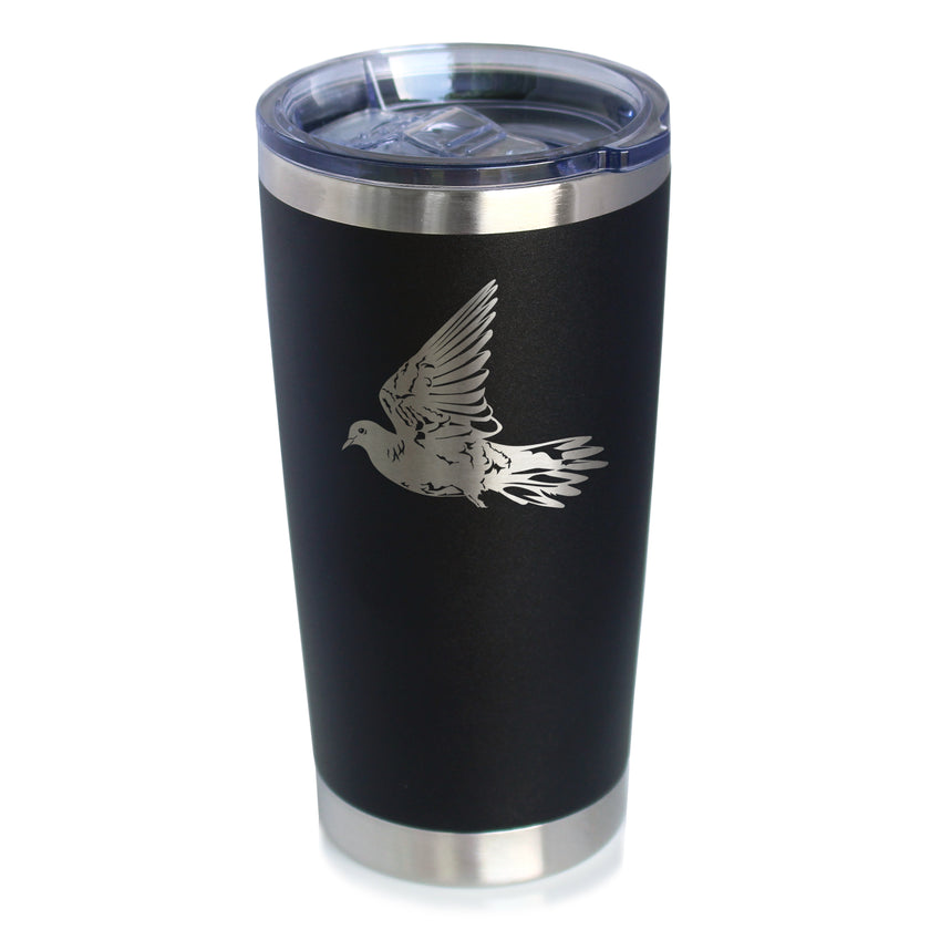 Dove Insulated Coffee Tumbler with Sliding Lid Birds Decor, Accessories and Bird Themed Gifts for Bird Lovers 20oz Stainless Steel Tumbler
