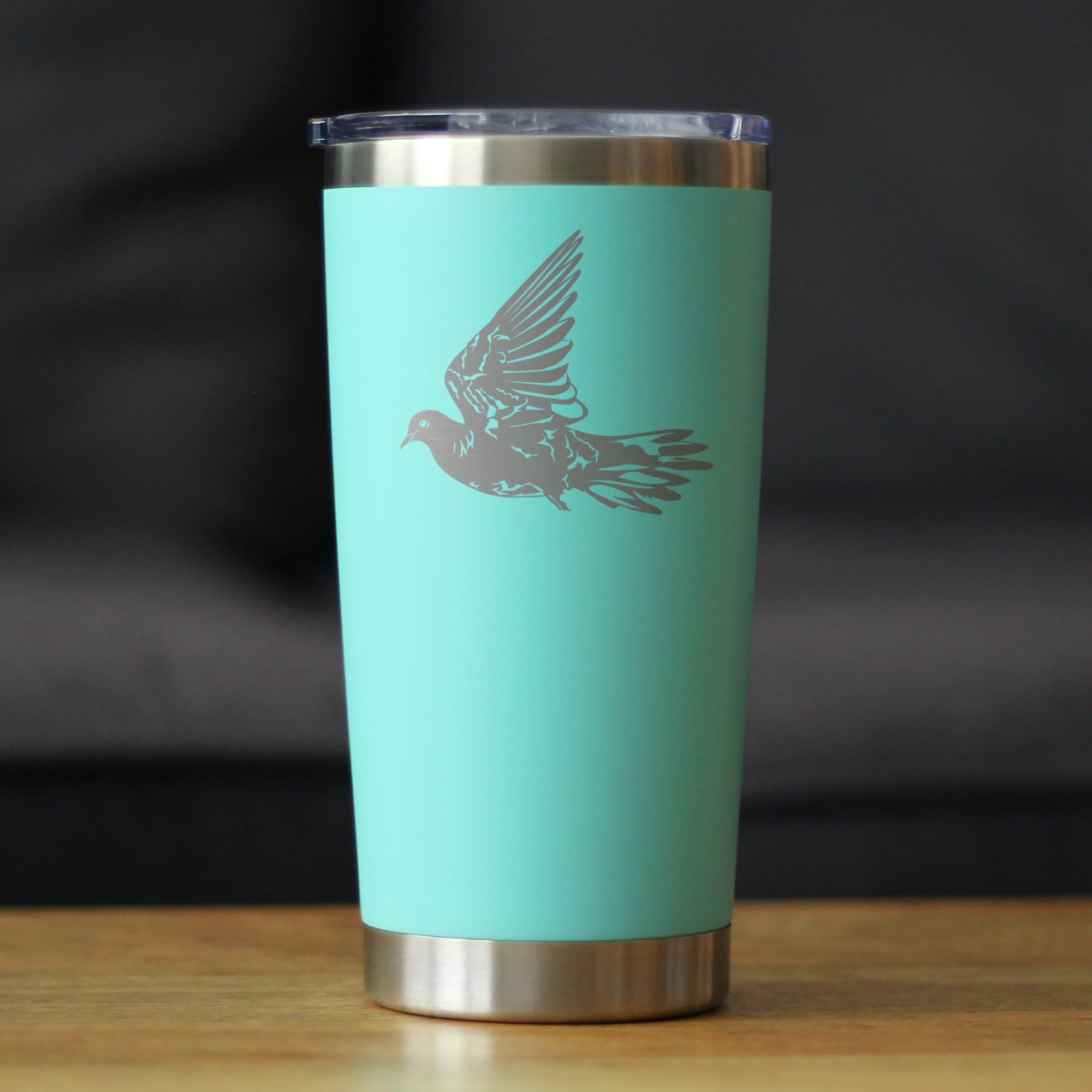 Dove Insulated Coffee Tumbler with Sliding Lid Birds Decor, Accessories and Bird Themed Gifts for Bird Lovers 20oz Stainless Steel Tumbler