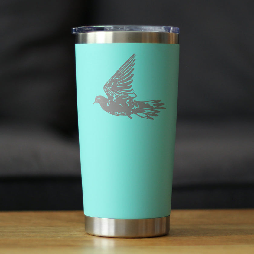 Dove Insulated Coffee Tumbler with Sliding Lid Birds Decor, Accessories and Bird Themed Gifts for Bird Lovers 20oz Stainless Steel Tumbler