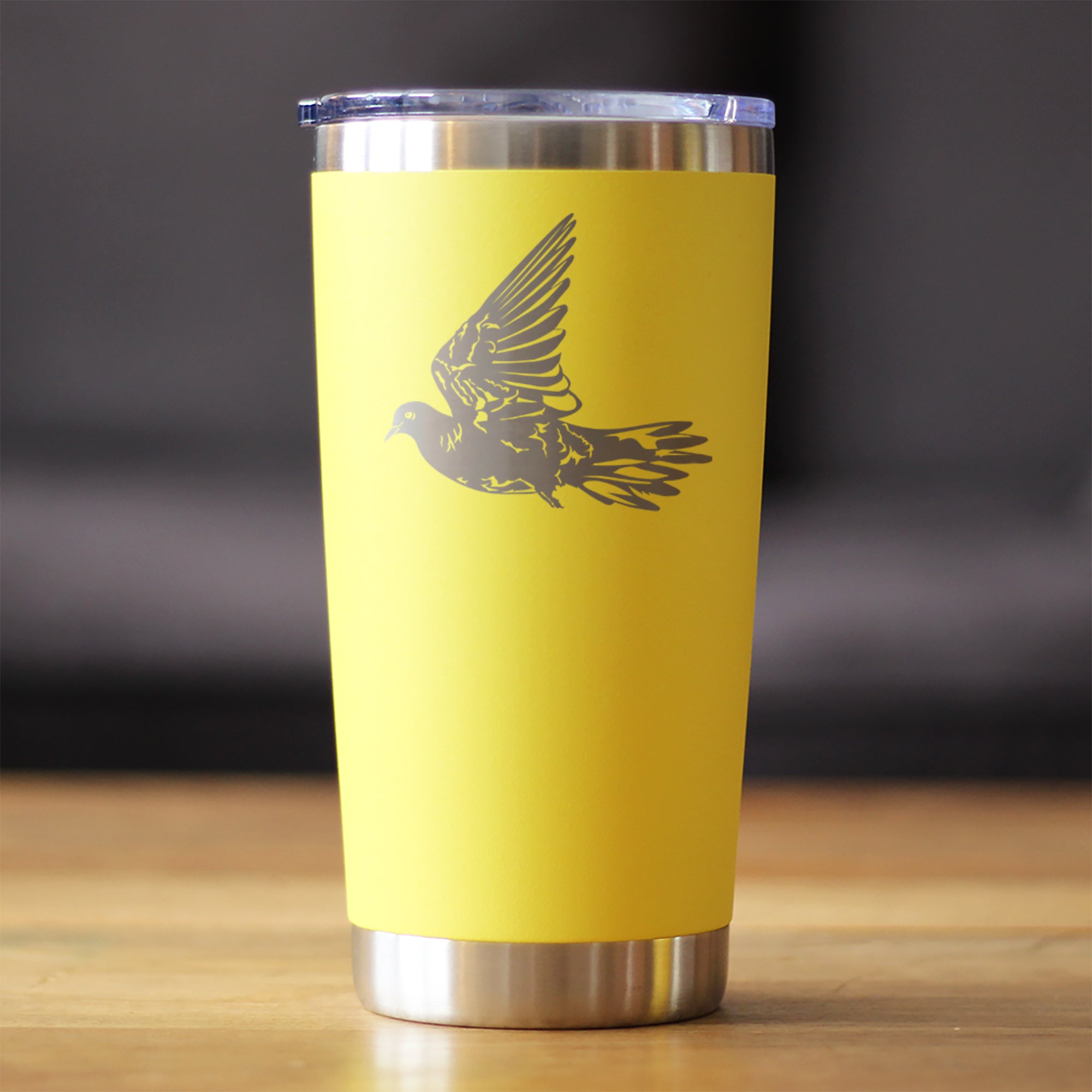 Dove Insulated Coffee Tumbler with Sliding Lid Birds Decor, Accessories and Bird Themed Gifts for Bird Lovers 20oz Stainless Steel Tumbler