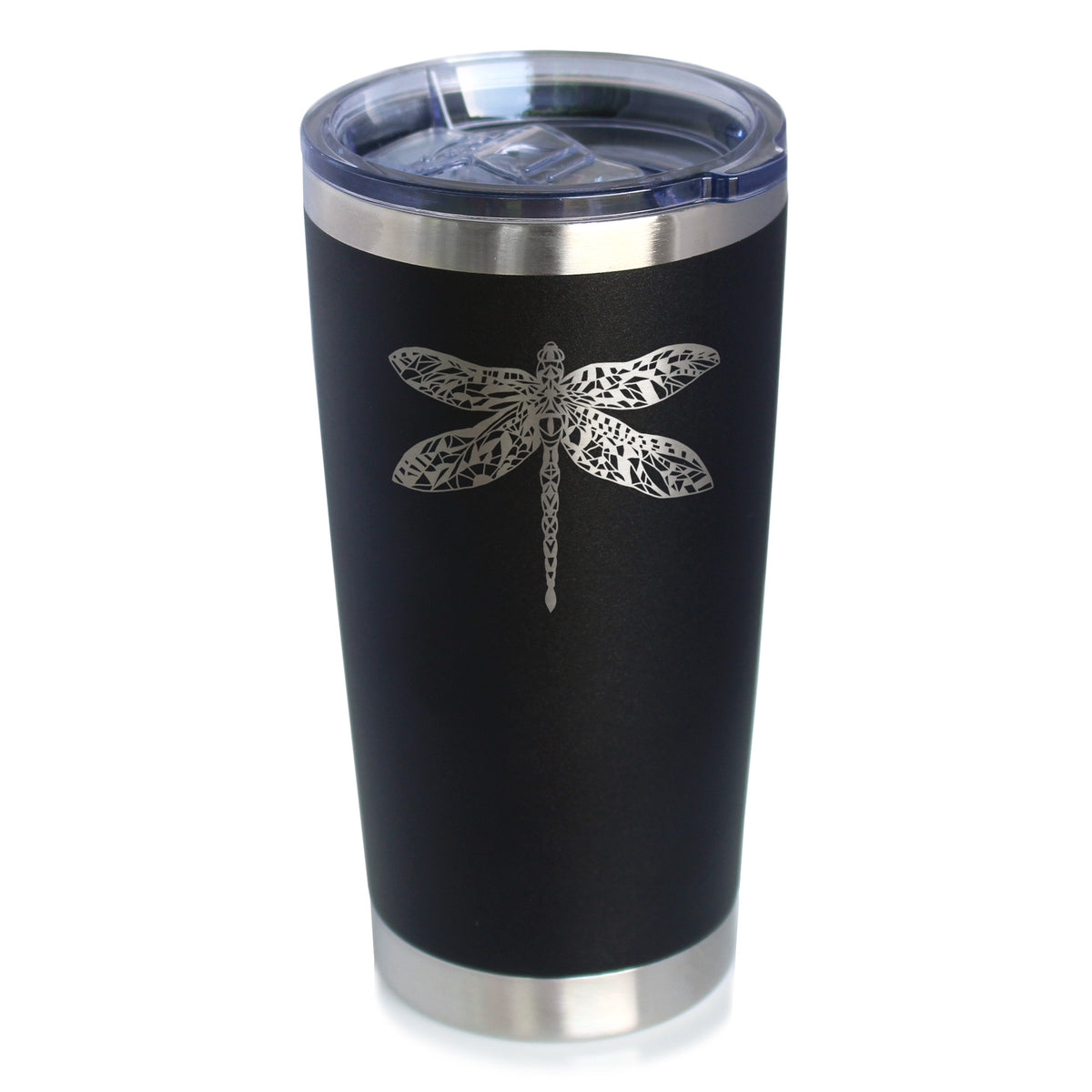 Dragonfly - Insulated Coffee Tumbler Cup with Sliding Lid - Stainless Steel Insulated Mug - Unique Gifts for Women and Men Who Love Dragonflies