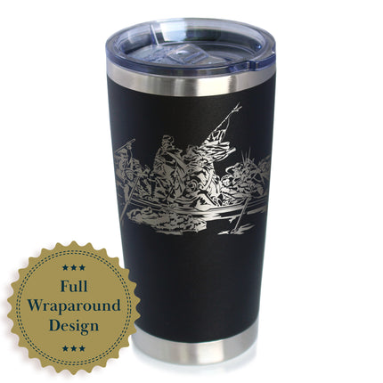 Freedom 250 Washington Crossing the Delaware Insulated Coffee Tumbler with Sliding Lid Official Merch for 250th Anniversary of the USA 20oz Stainless Steel Tumbler
