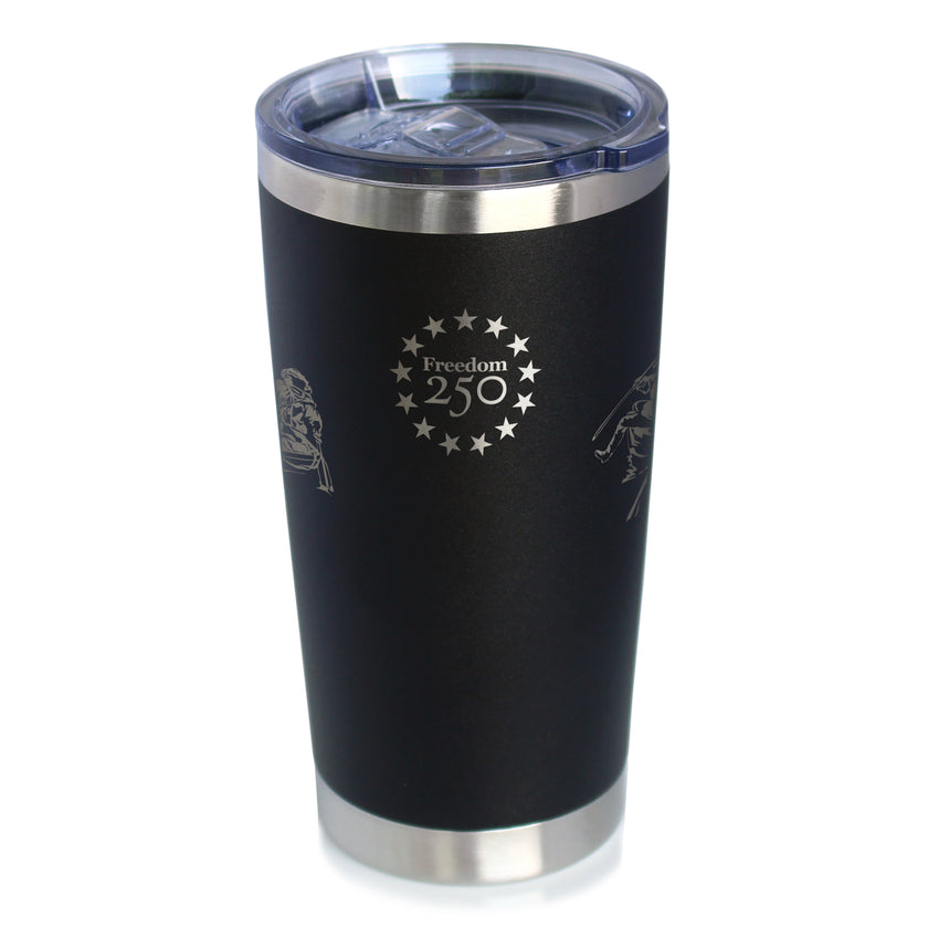 Freedom 250 Washington Crossing the Delaware Insulated Coffee Tumbler - 20oz Stainless Steel Tumbler Official USA 250th Anniversary Merch