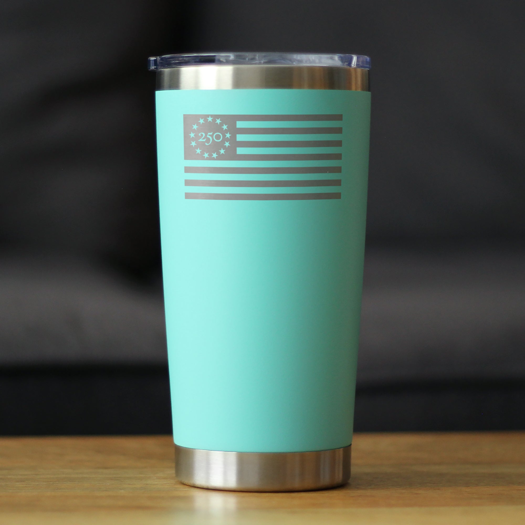 Freedom 250 Flag Logo Insulated Coffee Tumbler - 20oz Stainless Steel Tumbler Official USA 250th Anniversary Merch