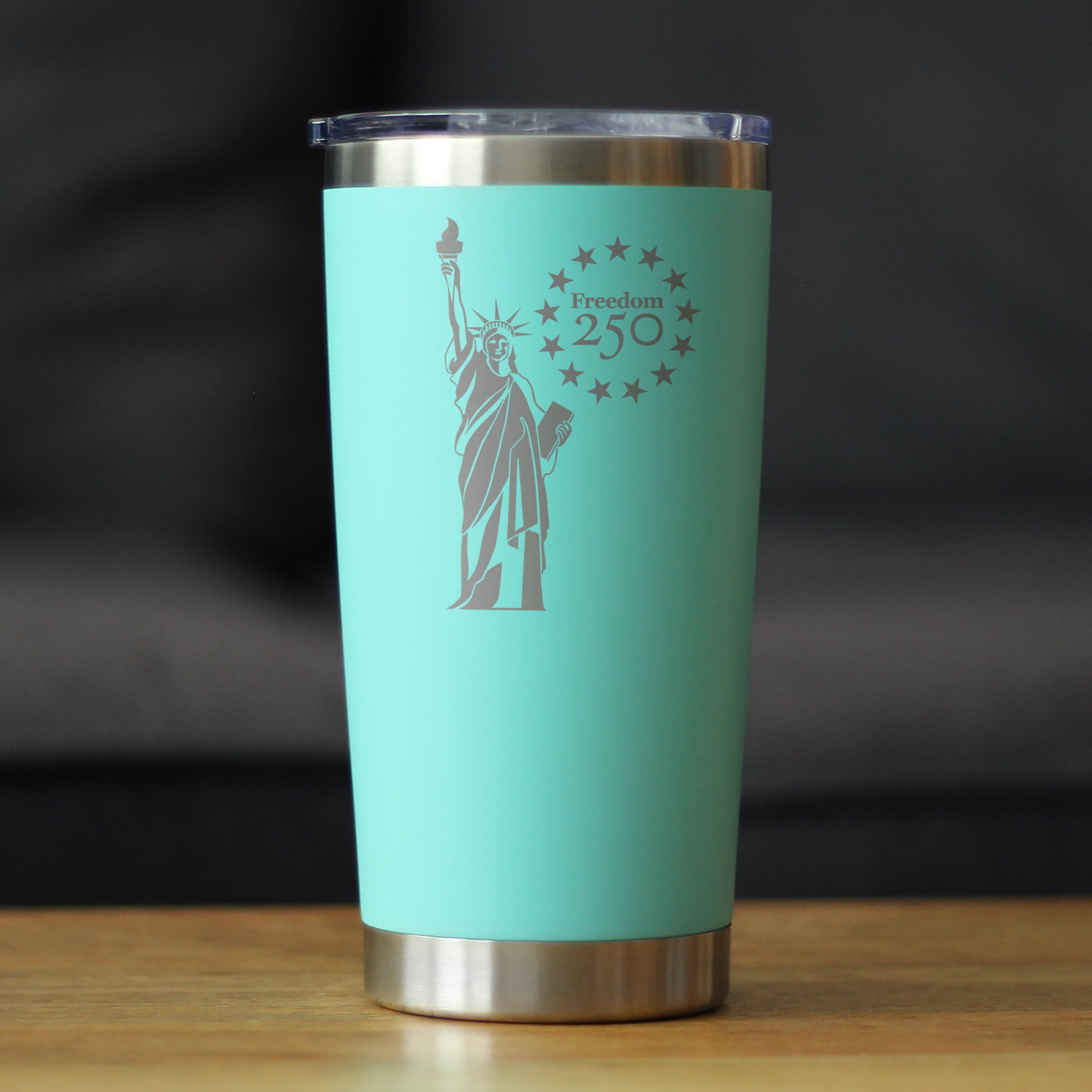 Freedom 250 Statue of Liberty Insulated Coffee Tumbler - 20oz Stainless Steel Tumbler Official USA 250th Anniversary Merch