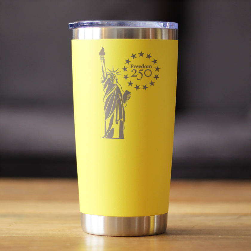 Freedom 250 Statue of Liberty Insulated Coffee Tumbler - 20oz Stainless Steel Tumbler Official USA 250th Anniversary Merch